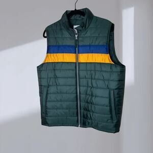 Sonoma Goods For Life Quilted Puffer Vest – Green Colorblock Stripe (Men’s M)